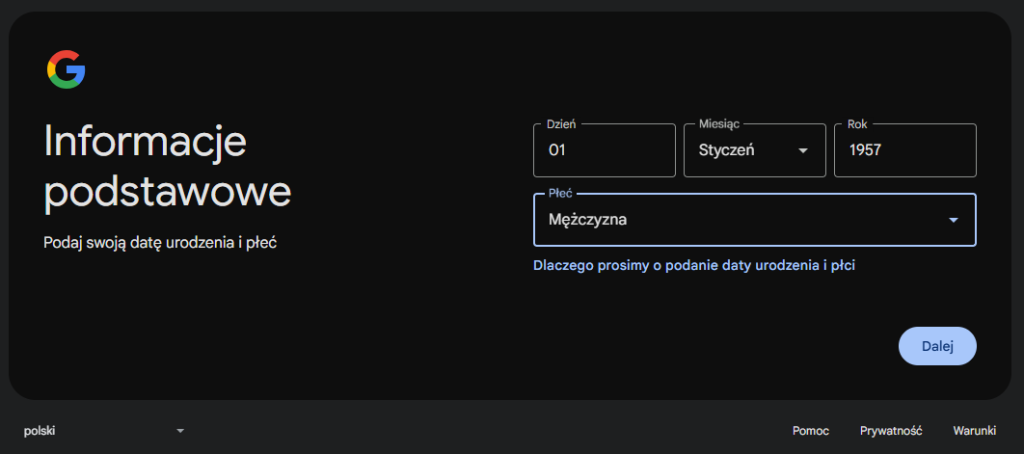 Podaj datęurodzenia